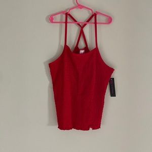 Red ribbed tank top. Brand new and still with tags. Size Medium.